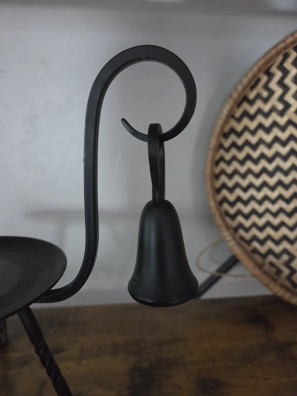 Craft Black Twisted Metal Candle Stand with Curled Legs